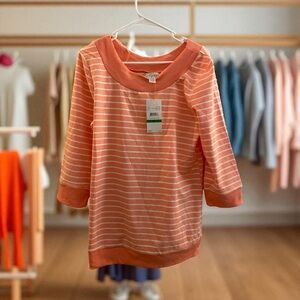 Orange Striped Long Sleeve Kids Tee